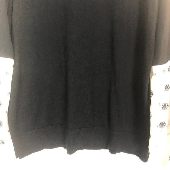 LOFT Sweater Womens Large Cotton Stretch Breathable Dark Boho Chic Fairygoth - Picture 4 of 10